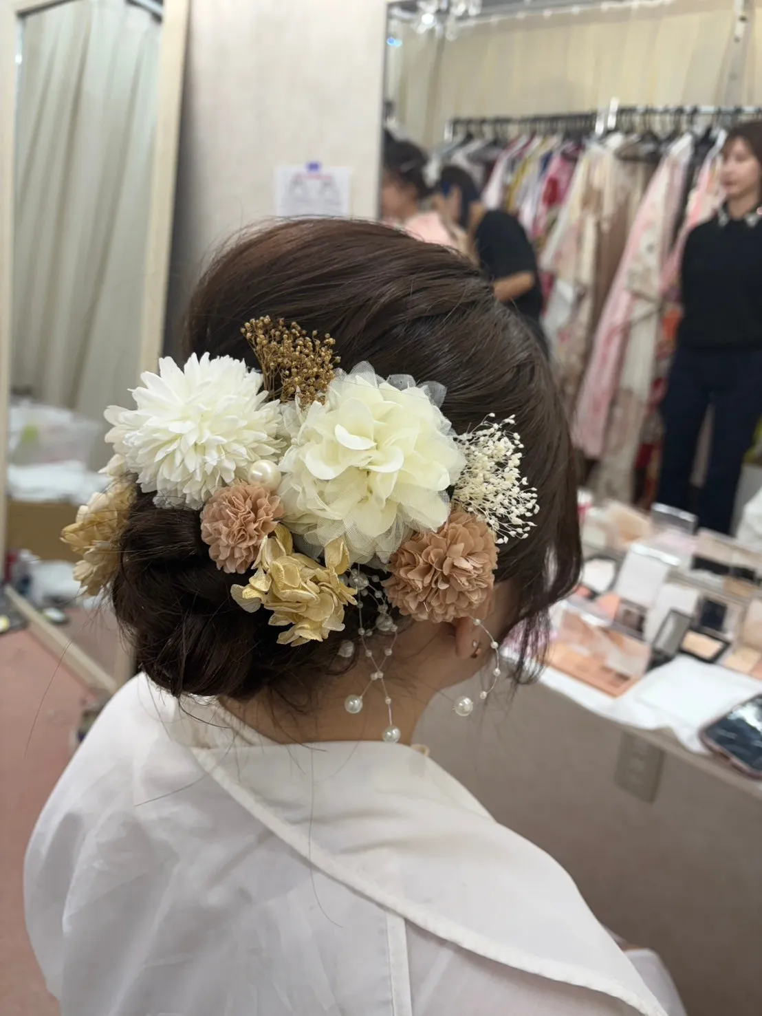 成人式　レンタル　振袖　前撮り　ヘアアレンジ　ヘアアクセサリー
