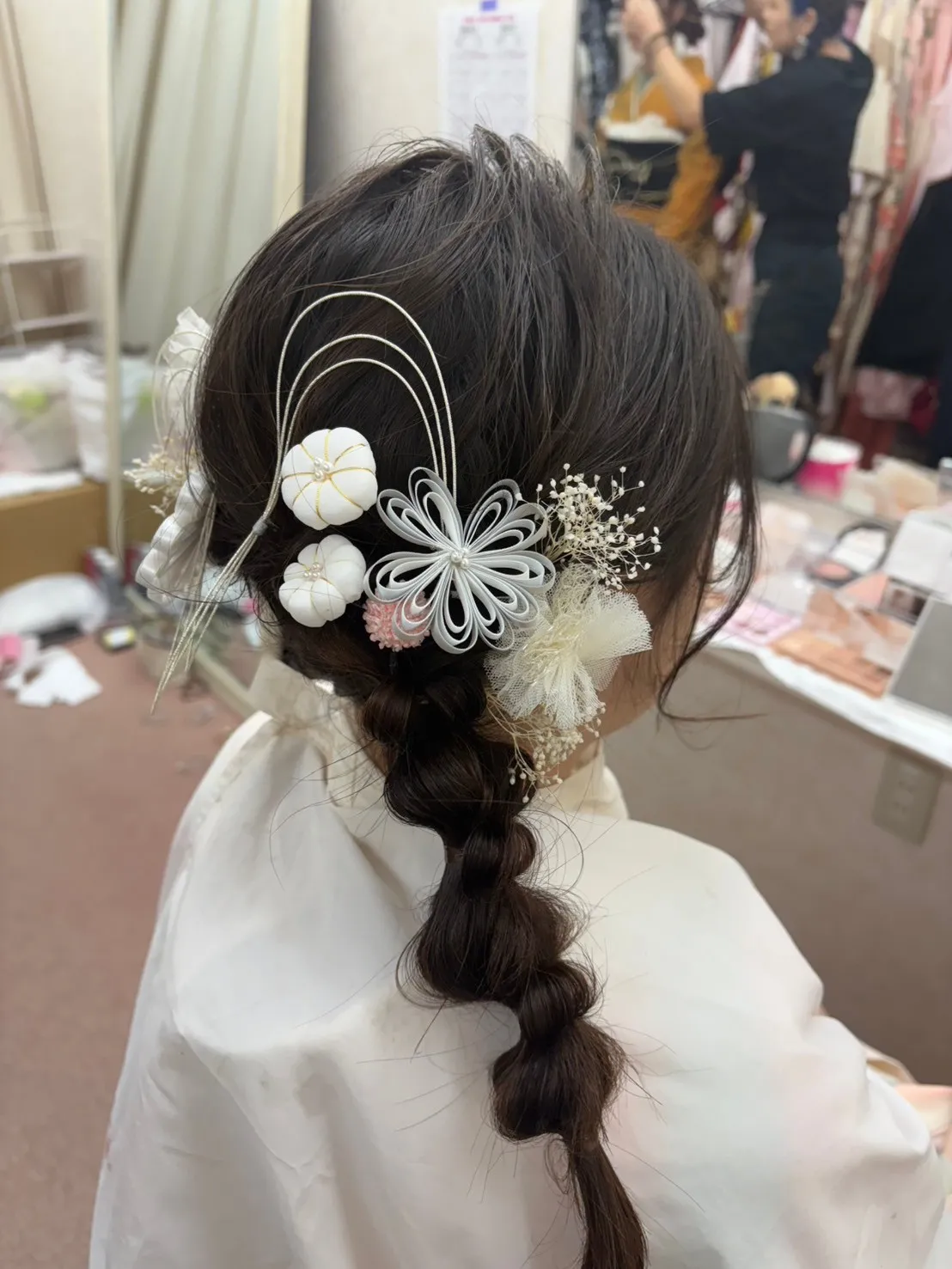 成人式　レンタル　振袖　前撮り　ヘアアレンジ　ヘアアクセサリー