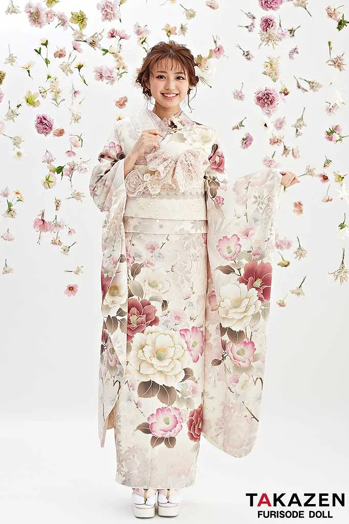 成人式　レンタル　振袖　可愛い　今どき　淡い色　ヘップバーン　誰ともかぶらない　上品　古典柄　くすみカラー　ピンク