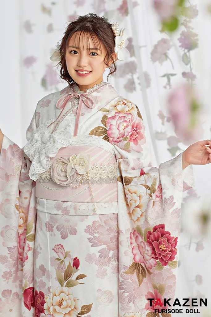 成人式　レンタル　振袖　可愛い　今どき　淡い色　ヘップバーン　誰ともかぶらない　上品　古典柄　くすみカラー　ピンク