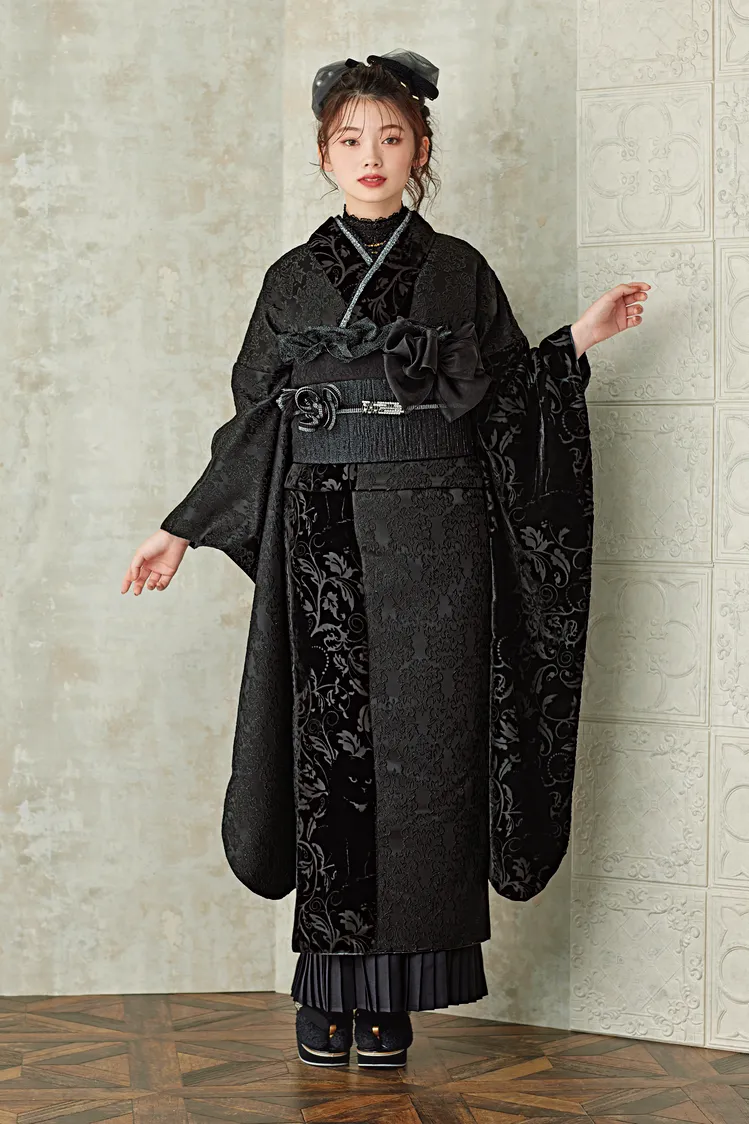 成人式振袖　くすみ　レトロ