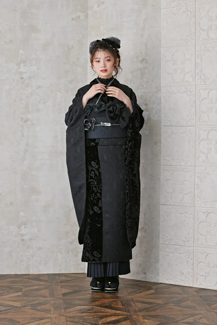 成人式振袖　くすみ　レトロ