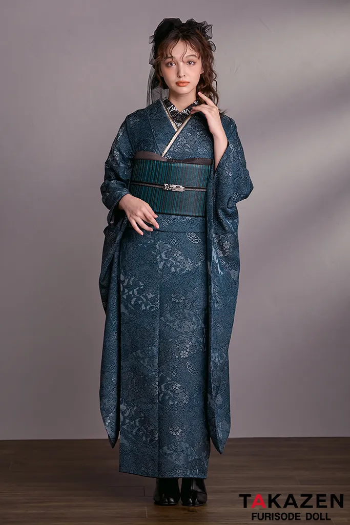 成人式　振袖　ネットレンタル　ヴィンテージスタイル　シンプル