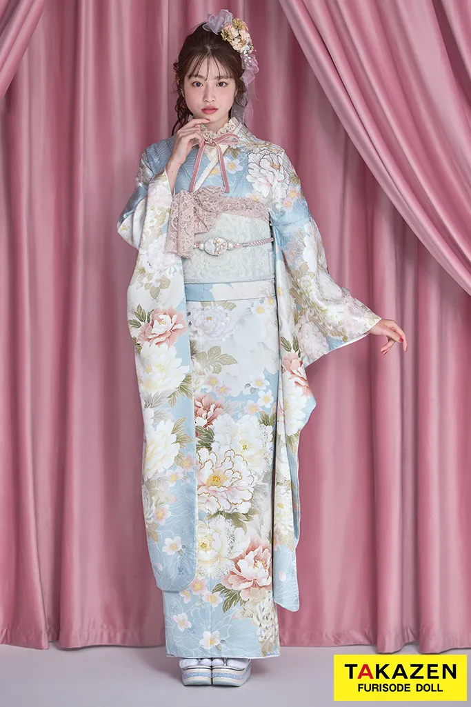 成人式振袖ネットレンタル　くすみカラー　かわいい