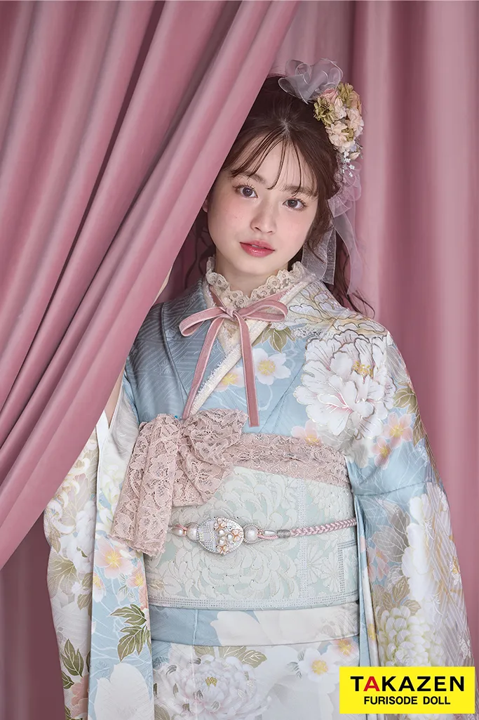 成人式振袖ネットレンタル　くすみカラー　かわいい
