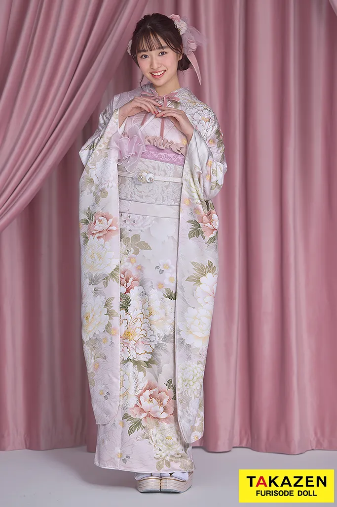 成人式振袖ネットレンタル　くすみカラー　かわいい