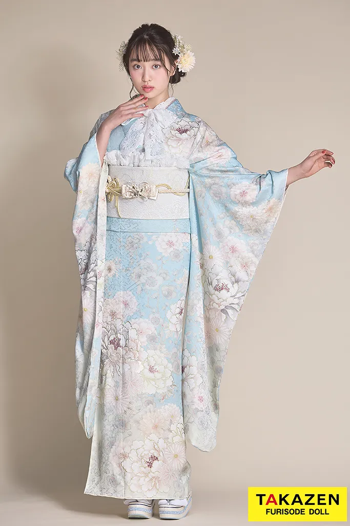 成人式振袖ネットレンタル　くすみカラー　かわいい