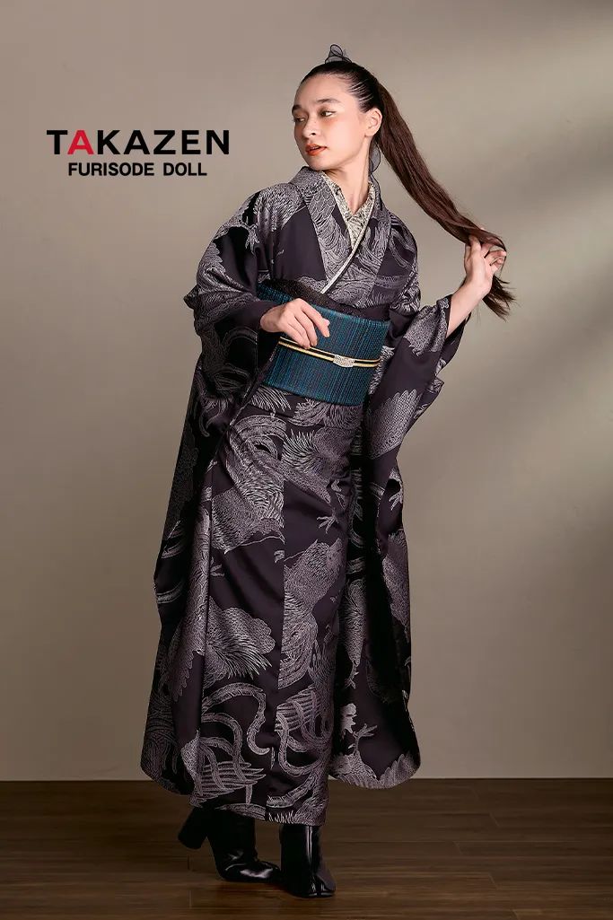 成人式　振袖　ネットレンタル　ヴィンテージスタイル　シンプル