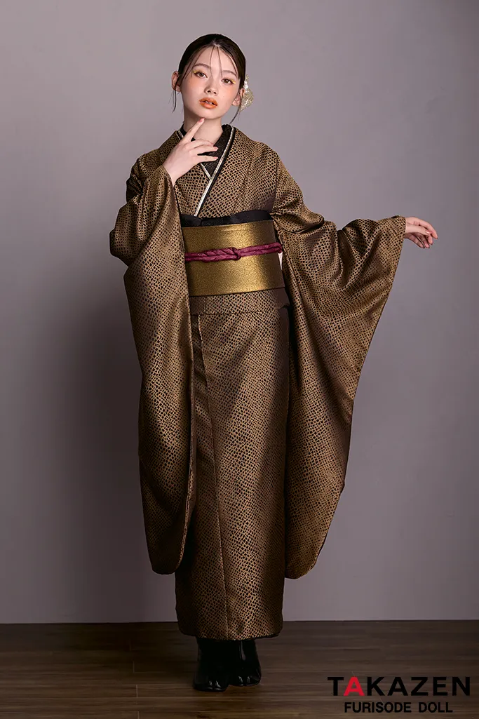 成人式　振袖　ネットレンタル　ヴィンテージスタイル　シンプル