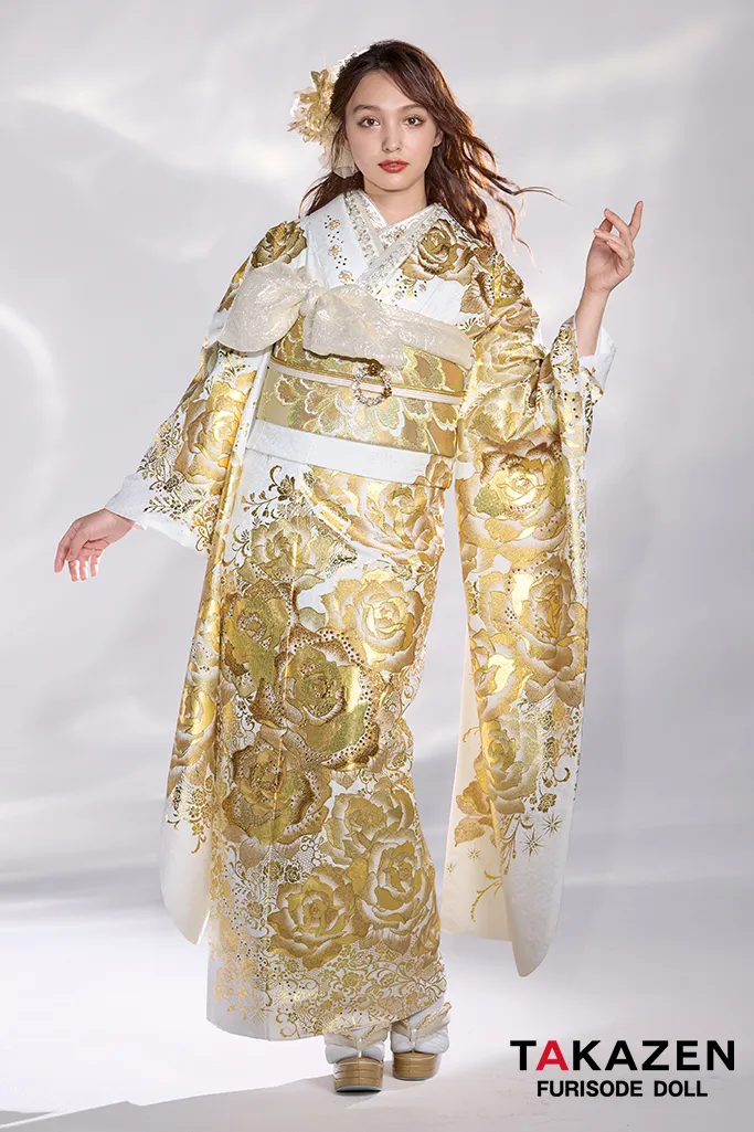 TAKAZEN 振袖レンタル モード キラキラ 派手 セクシー ラグジュアリー 目立つ 人とかぶらない 金