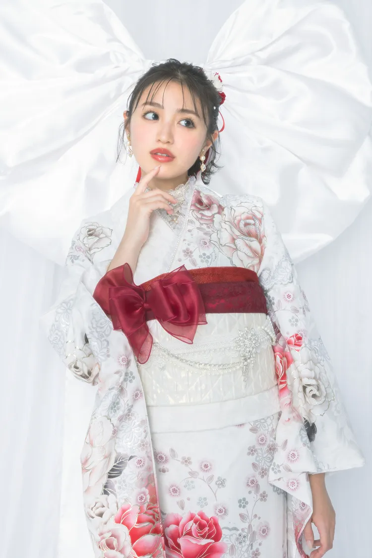 振袖　レンタル　赤　オリジナル　コスメカラー