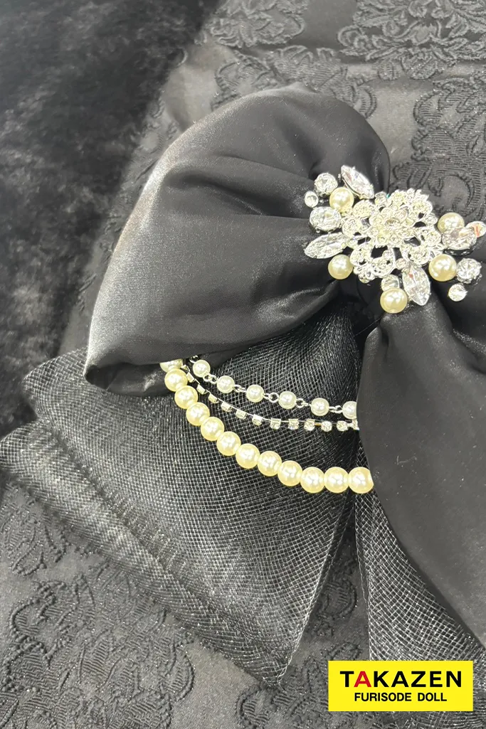 成人式　振袖　ブラック　可愛い　キラキラ　リボン　ふわふわ　エレガント