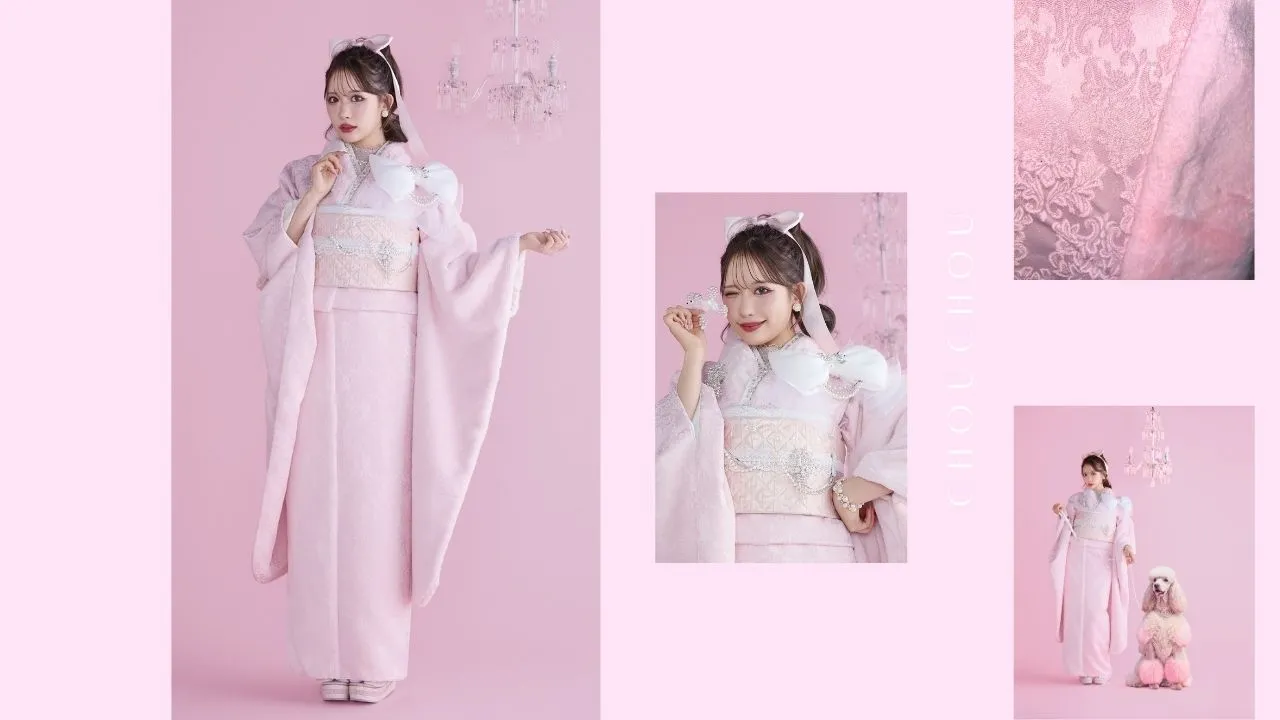 成人式振袖ネットレンタル　ピンク　かわいい