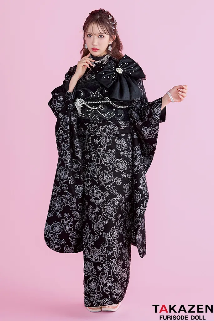 成人式 振袖 黒色 ネットレンタル おしゃれ 目立つ
