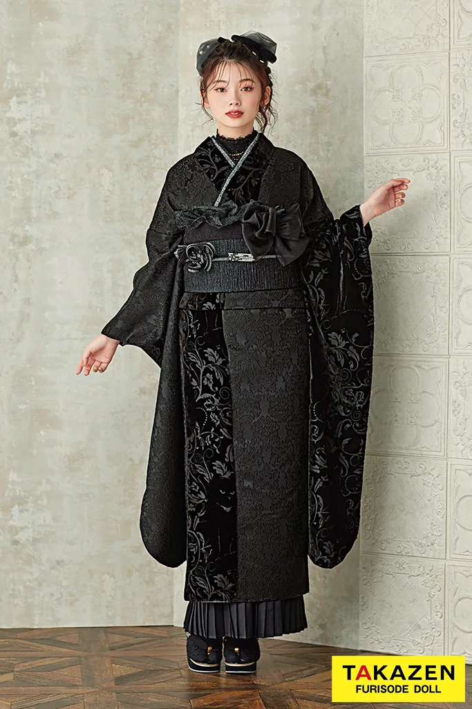 成人式　振袖　黒色　ネットレンタル　おしゃれ　目立つ