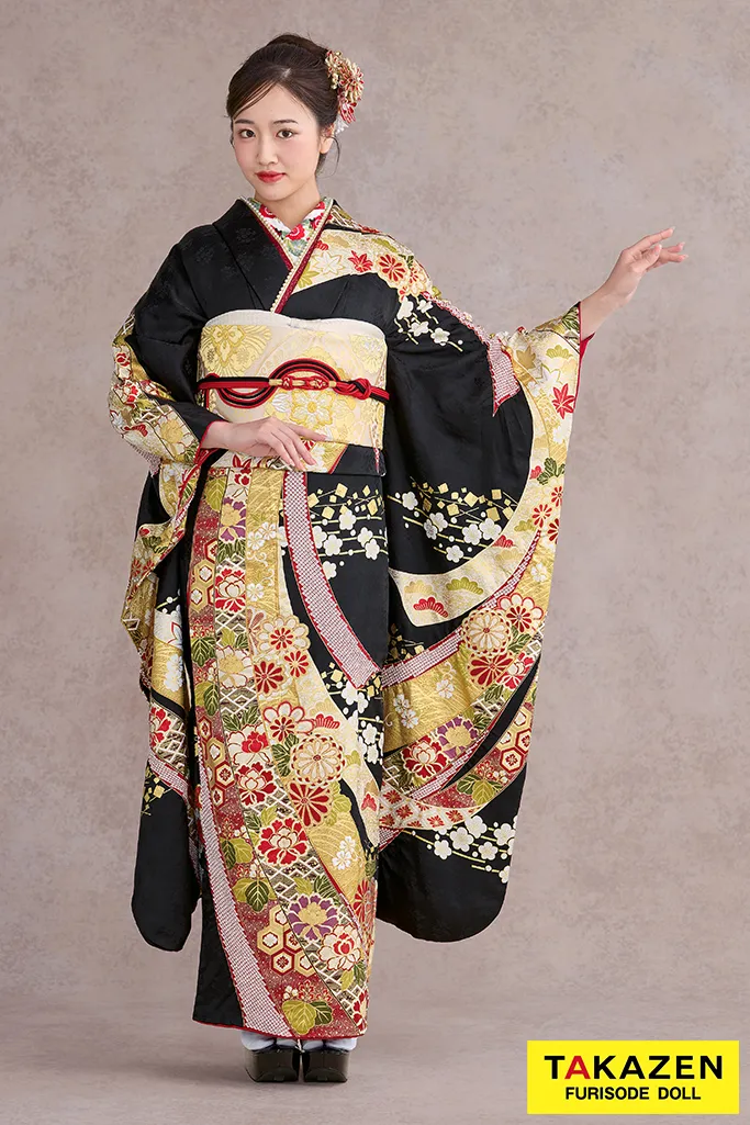 成人式　振袖　黒色　ネットレンタル　おしゃれ　目立つ