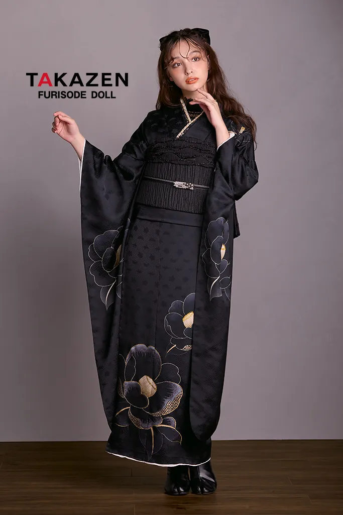成人式 振袖 黒色 ネットレンタル おしゃれ 目立つ
