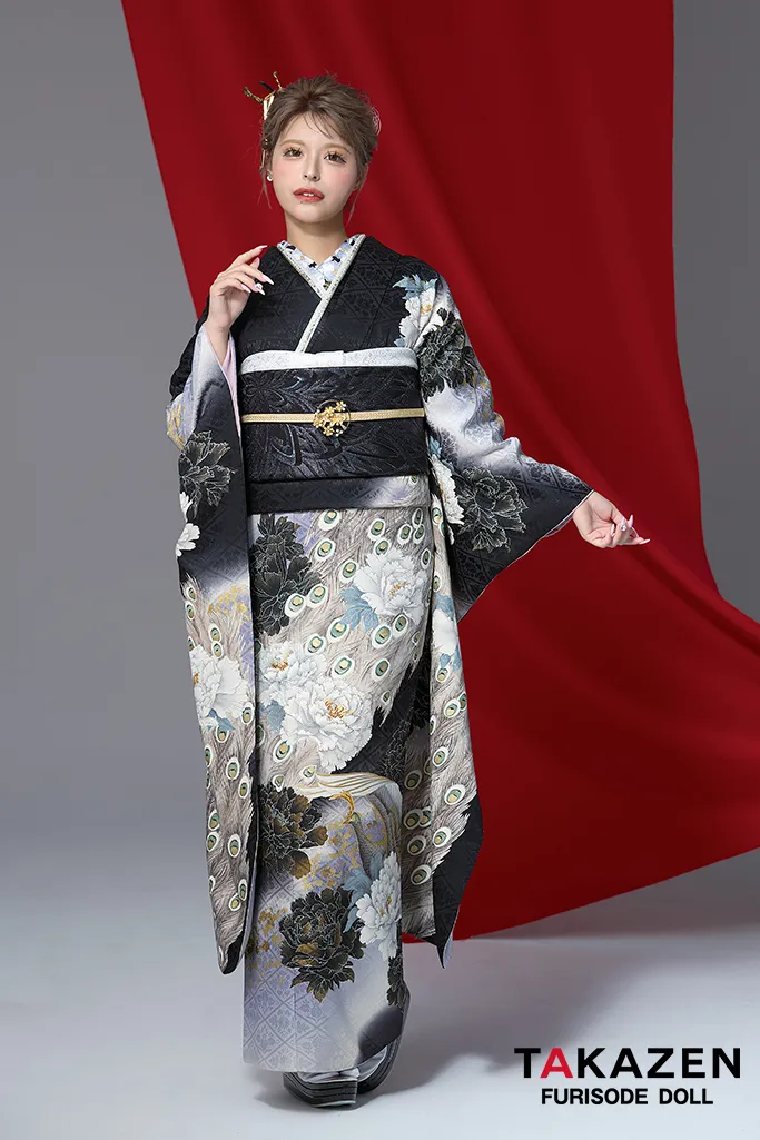 成人式　振袖　黒色　ネットレンタル　おしゃれ　目立つ