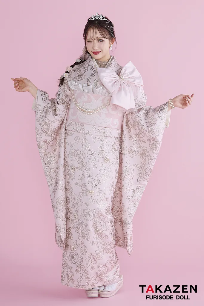 成人式　振袖　可愛い　キラキラ　ヘップバーン　ピンク