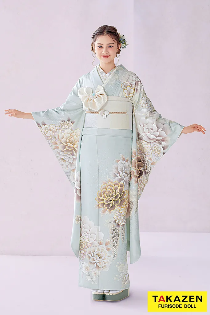 振袖 ネットレンタル きれいめ 水色