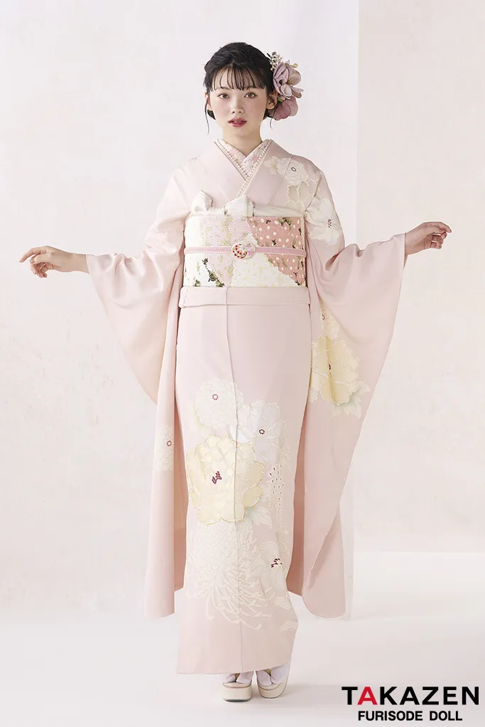 成人式 古典柄 振袖 ピンク