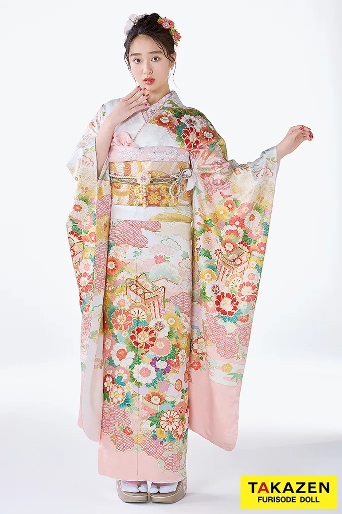 成人式　古典柄　振袖　ピンク