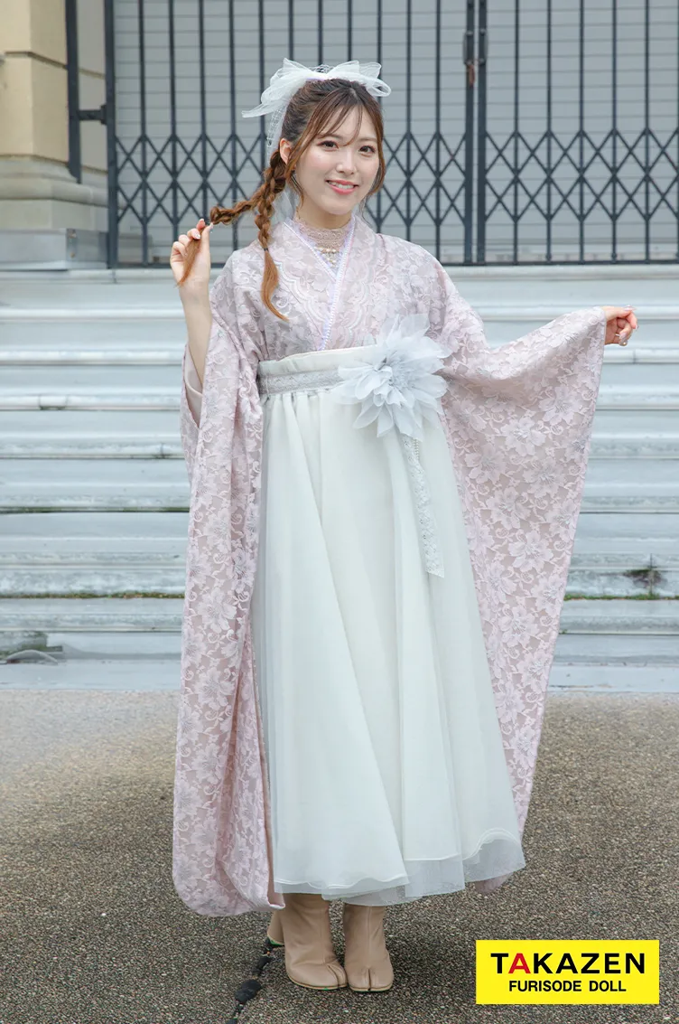 卒業式袴レンタル　総レース　かわいい