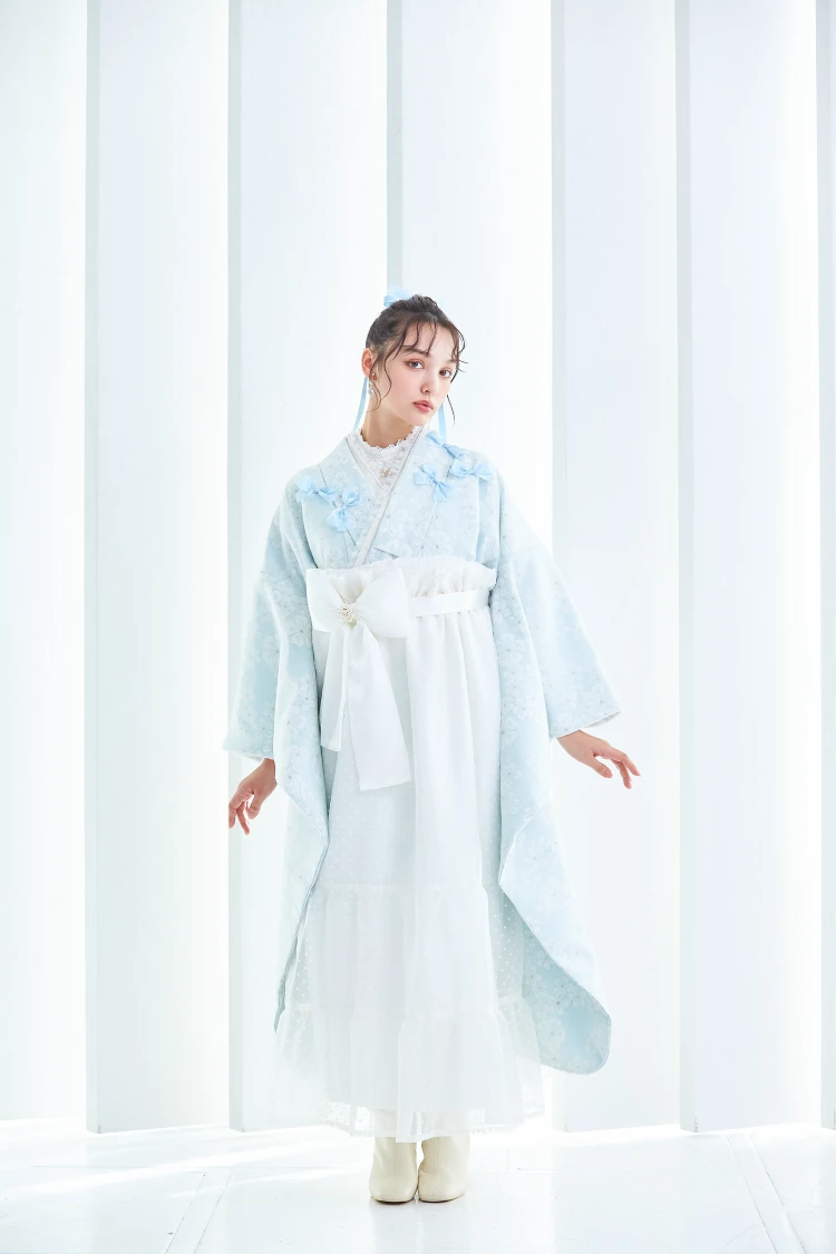 卒業式　ドレス袴　キュート　ガーリー　水色