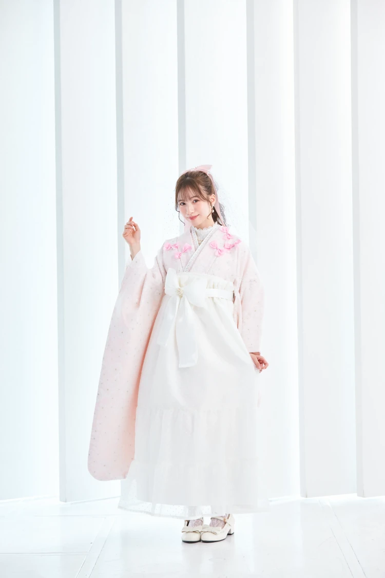 卒業式　ドレス袴　キュート　ガーリー　ピンク