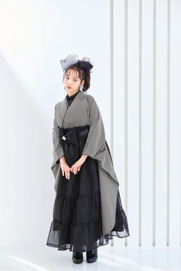 卒業式　ドレス袴　ヴィンテージスタイル　黒