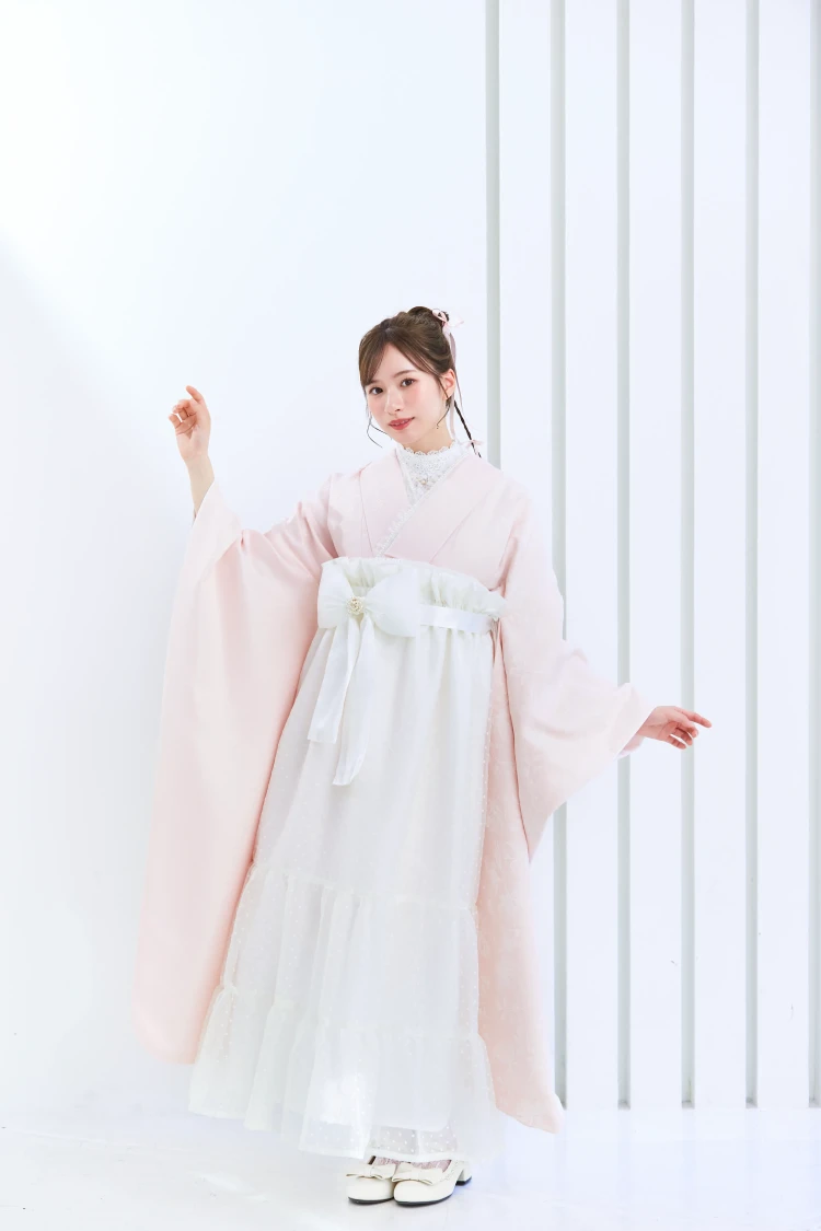 卒業式　ドレス袴　ヴィンテージスタイル　ピンク