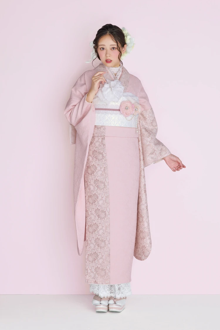 成人式振袖ネットレンタル　くすみカラー　紺