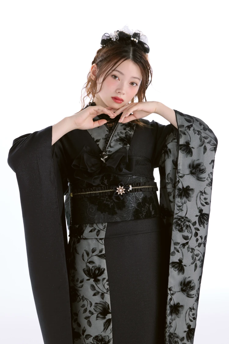 成人式振袖ネットレンタル　ヴィンテージスタイル　すっきり　シンプル