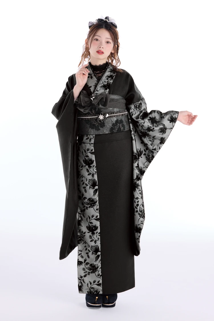 成人式振袖ネットレンタル　ヴィンテージスタイル　すっきり　シンプル