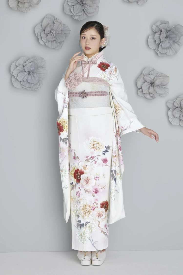 成人式振袖ネットレンタル　くすみカラー　淡い色