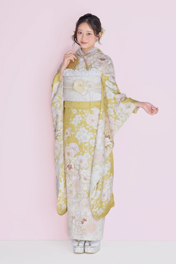 成人式振袖ネットレンタル　くすみカラー　淡い色
