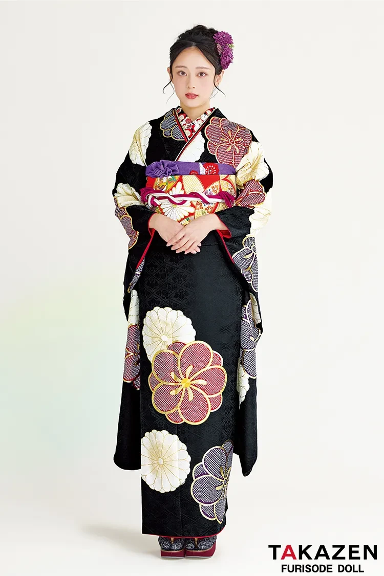 成人式振袖の古典の黒